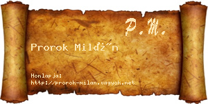 Prorok Milán névjegykártya